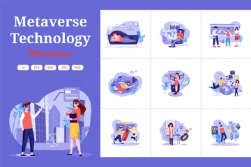 Metaverse-Technologie Illustrationspack