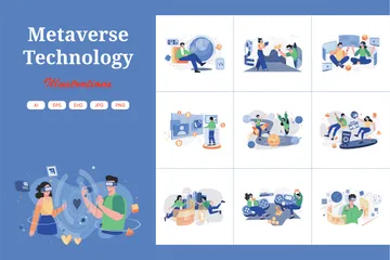 Metaverse-Technologie Illustrationspack