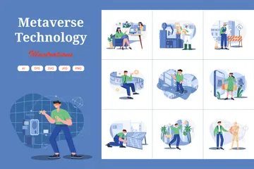 Metaverse Technology Illustration Pack