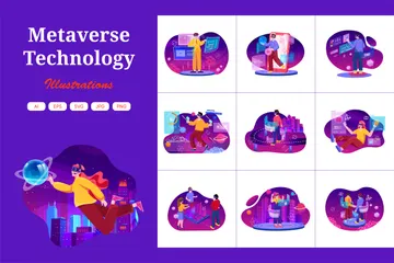 Metaverse Technology Illustration Pack