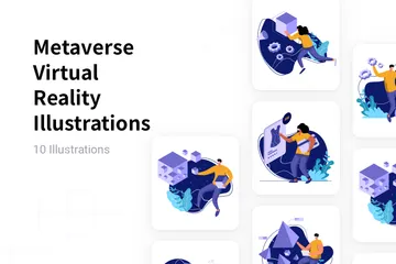 Metaverse Virtual Reality Illustration Pack