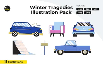 Météo en hiver Pack d'Illustrations