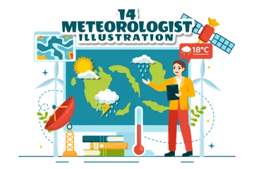 Meteorologe Illustrationspack