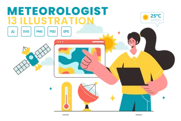 Meteorologist Illustration Pack