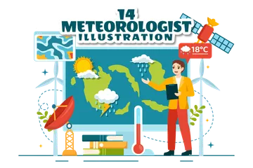 Meteorólogo Paquete de Ilustraciones