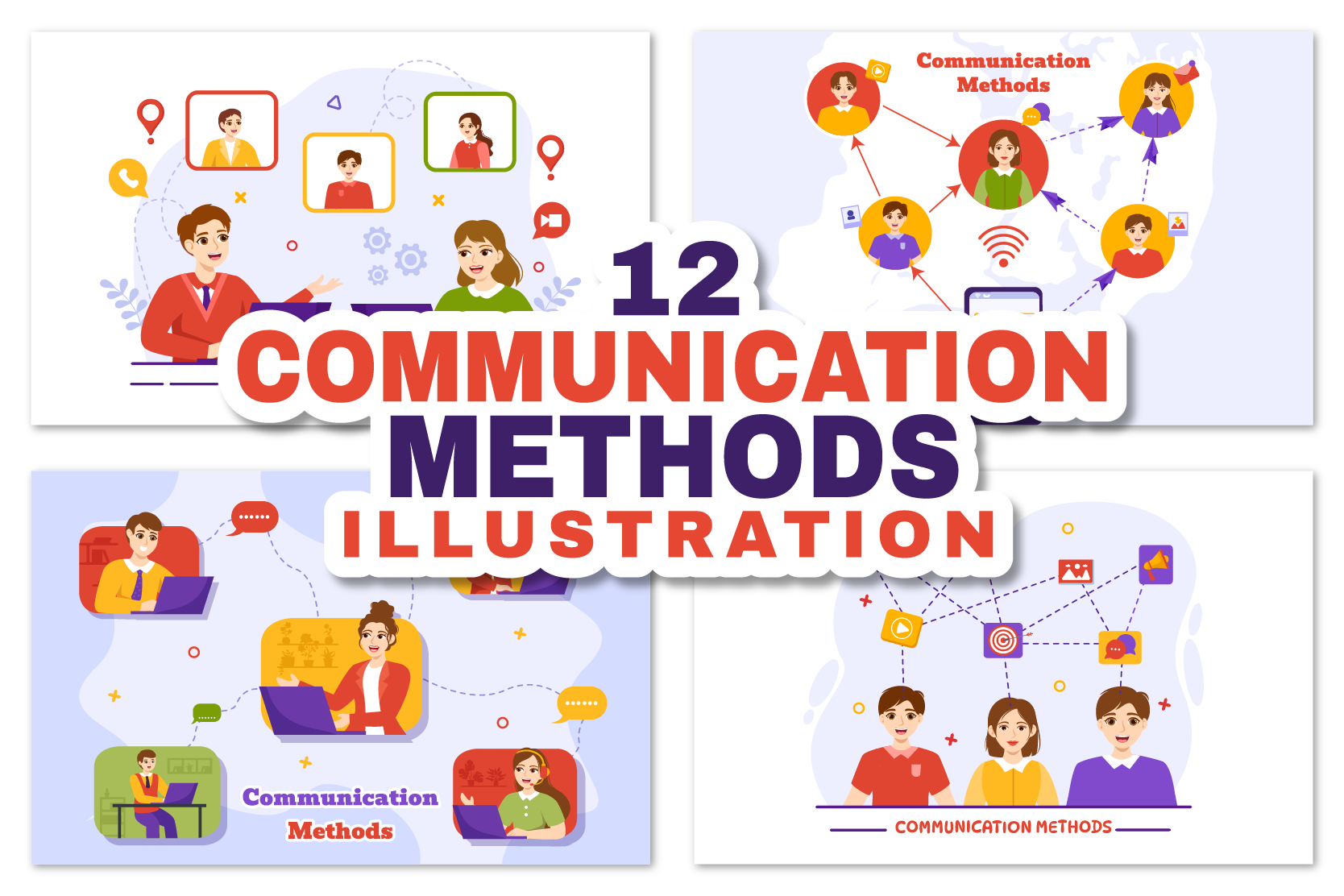 Obtén el paquete de Métodos De Comunicación Illustration con 12 ...