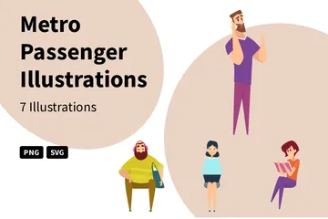 Metro Passenger Illustration Pack