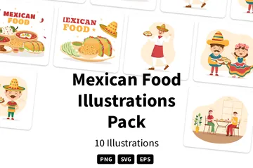 Mexikanische Nahrung Illustrationspack