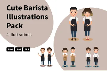 Barista mignon Pack d'Illustrations