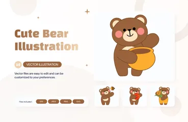 Un ours mignon Pack d'Illustrations