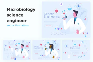 Mikrobiologie-Ingenieur Illustrationspack
