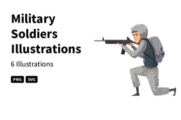 Militärsoldaten Illustrationspack