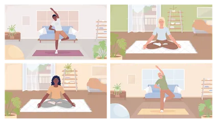 Mindfulness Practice At Home Illustration Pack