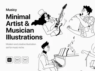 Minimal Artist & Musician Illustration Pack