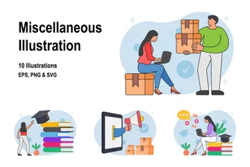 Miscellaneous Education And Shopping Illustration Pack