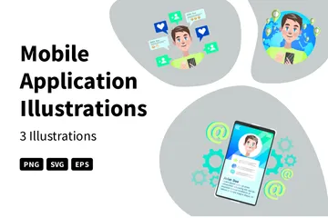 Mobile Applikation Illustrationspack