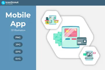 Mobile Applikation Illustration Pack