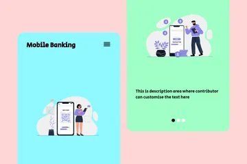 Mobile Banking Illustration Pack