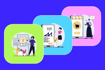 Mobile Commerce Illustrationspack