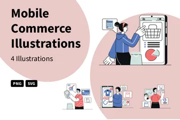 Mobile Commerce Illustration Pack