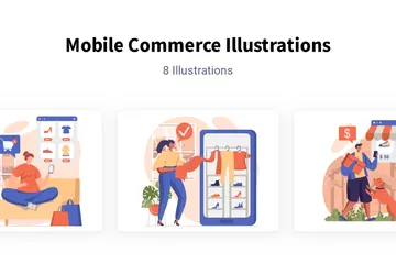 Mobile Commerce Illustration Pack