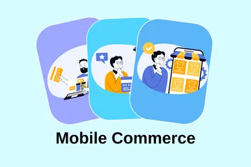 Mobile Commerce Illustration Pack