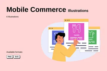 Mobile Commerce Illustration Pack