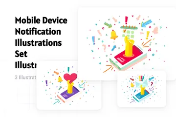 Mobile Device Notification Illustration Pack