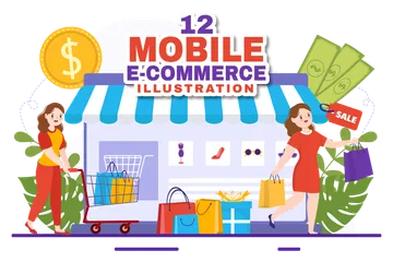 Mobile E-Commerce Illustration Pack