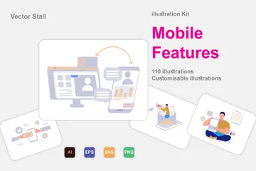 Mobile Funktionen Illustration Pack