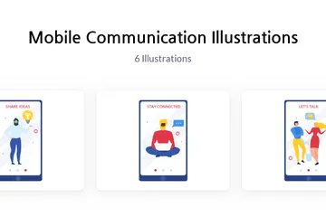 Mobile Kommunikation Illustrationspack