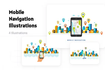 Mobile Navigation Illustration Pack