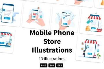 Mobile Phone Store Illustration Pack