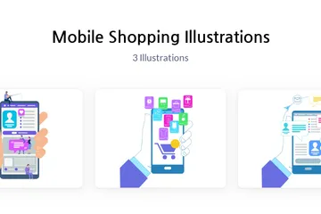 Mobile Shopping Illustration Pack