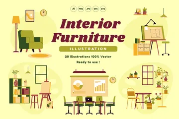 Mobilier d'intérieur Pack d'Illustrations