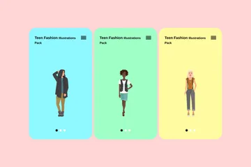 Moda adolescente Pacote de Ilustrações