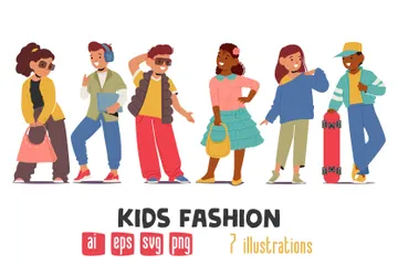 Moda infantil Pacote de Ilustrações