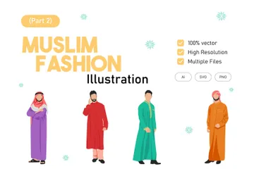 Moda muçulmana para homens Pacote de Ilustrações