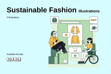 Moda Sostenible Paquete de Ilustraciones