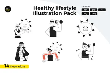 Mode de vie actif Pack d'Illustrations