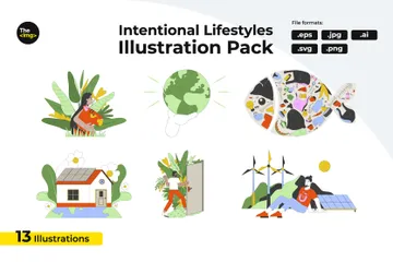 Style de vie intentionnel Pack d'Illustrations