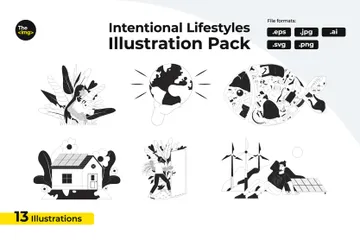 Style de vie intentionnel Pack d'Illustrations