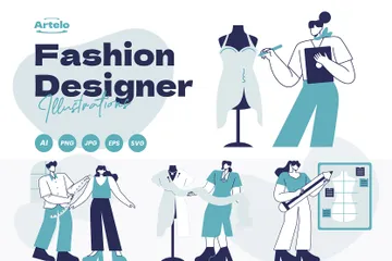 Modedesigner Illustrationspack