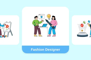 Modedesigner Illustrationspack