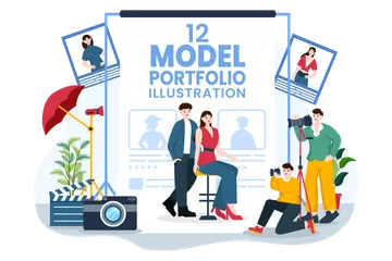Model Portfolio Illustration Pack