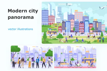 Modern City Illustration Pack