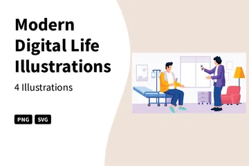 Modern Digital Life Illustration Pack