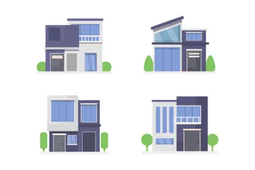 Modern House Illustration Pack