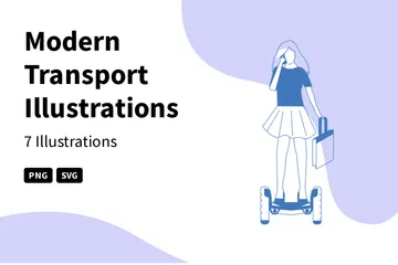Modern Transport Illustration Pack