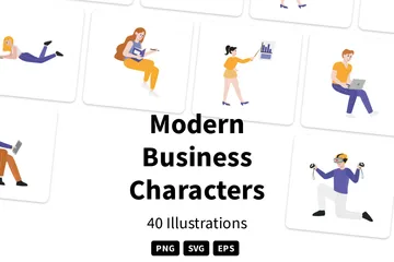 Moderne Geschäftsfiguren Illustrationspack